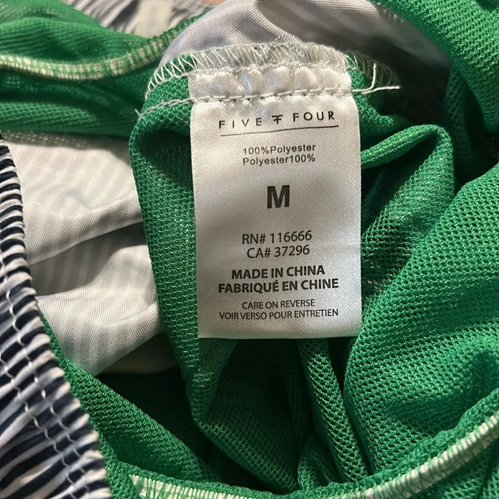 Five Four Mark McNairy Swim Trunks Medium Black White Stripes Lightning Bolts‎